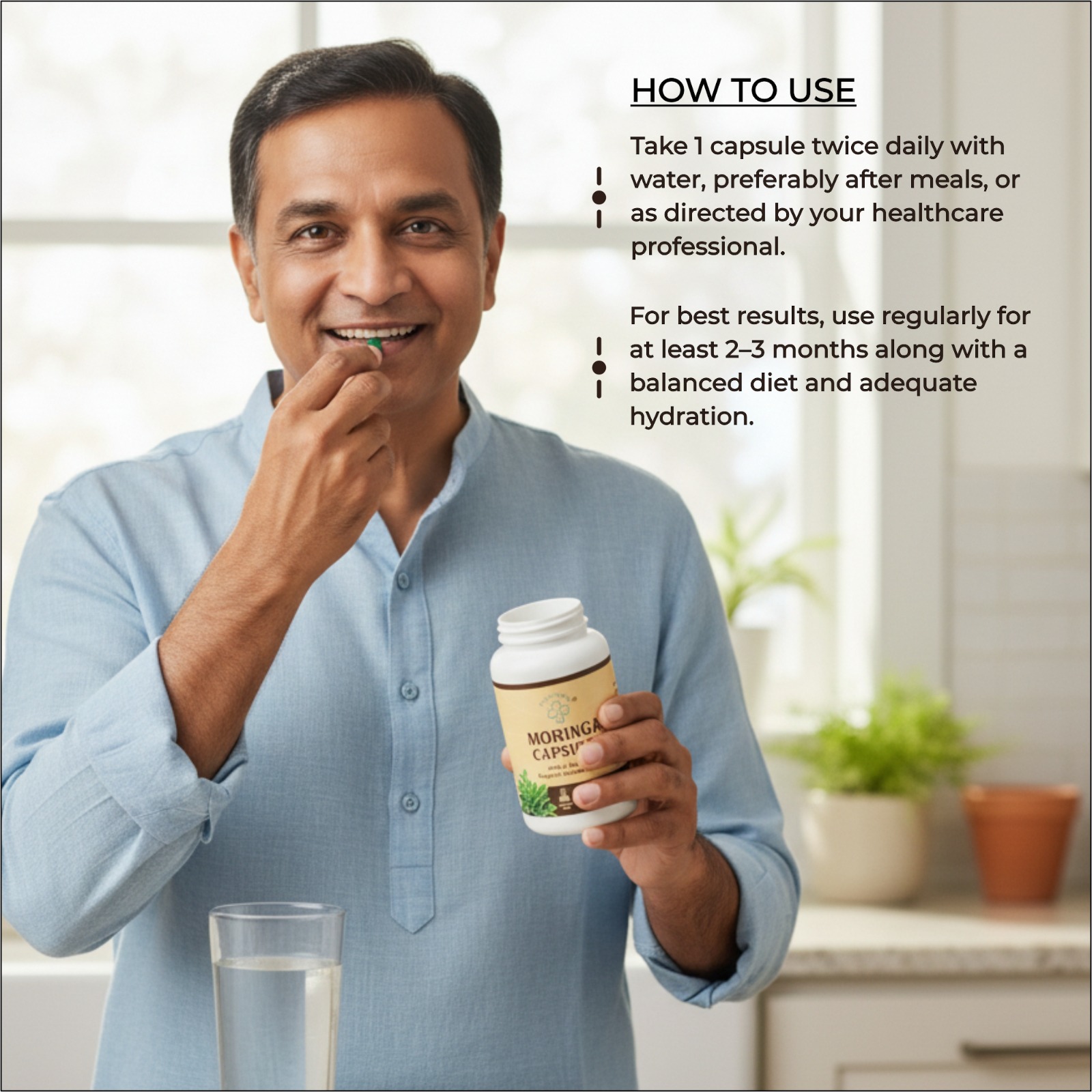Trustmeds Moringa Capsules - Immune Support & Skin Health Supplement view 2